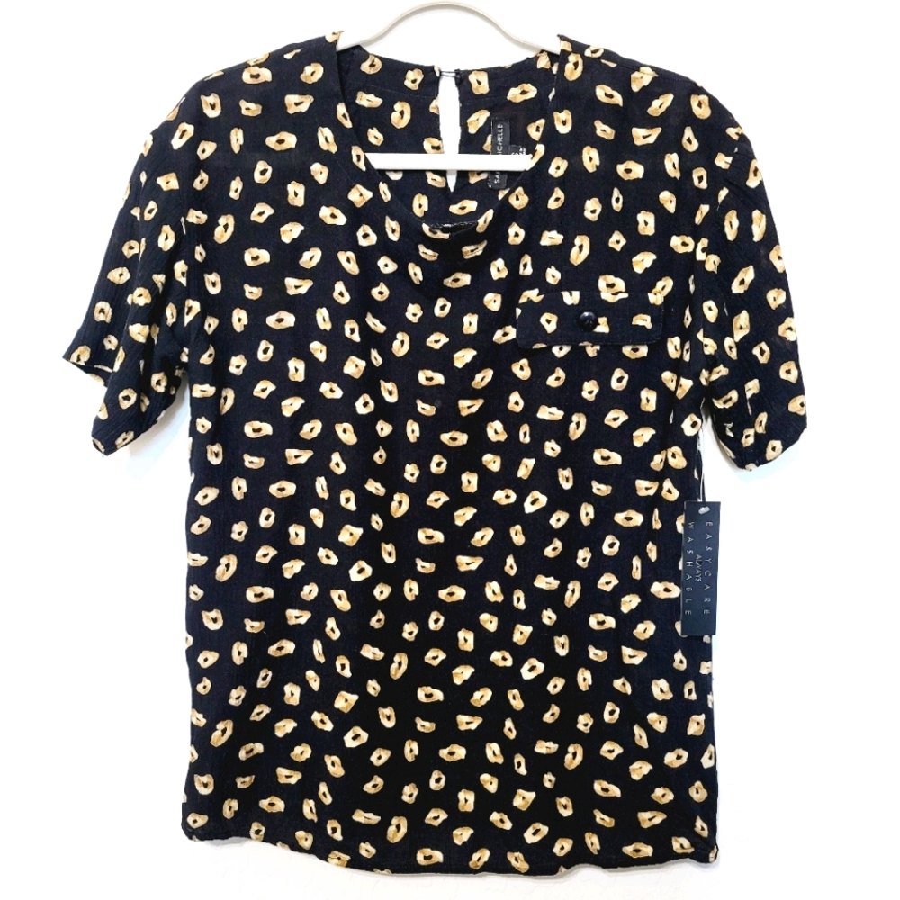 NWT Sara Michelle Black Blouse Size Small - Picture 1 of 11